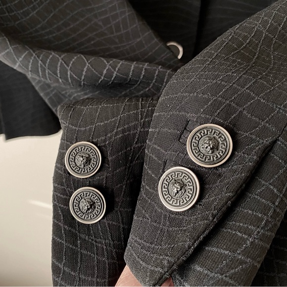 Versus Gianni Versace black blazer with line pattern - Picture 11 of 15